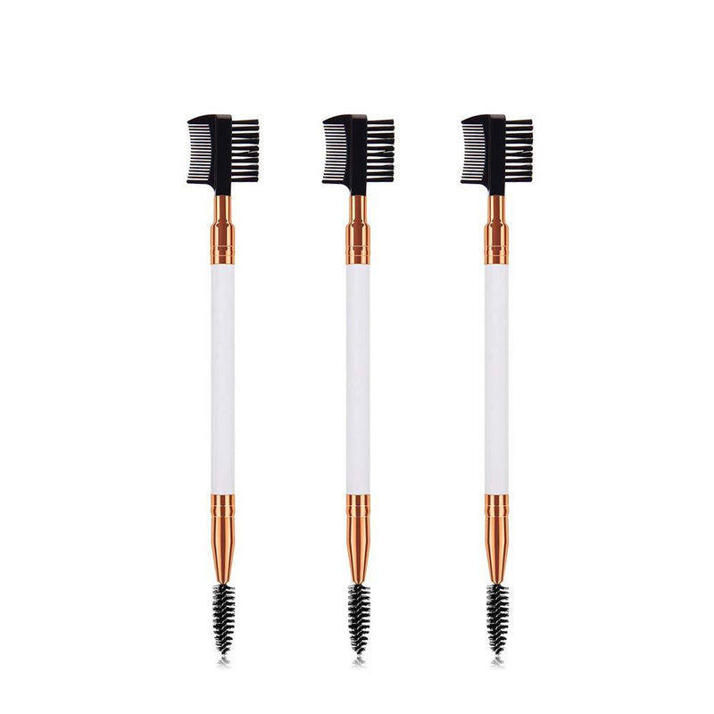 [Australia] - 3 Pcs Two in One Brushes, Mascara Brushes, Makeup Eyebrow Brush & Eyelash Comb, Eyebrow Eyelash Dual-Comb Extension - Beauty Cosmetic Tool for Professional and Travel 