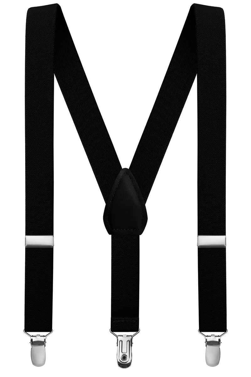 [Australia] - 1 Inch Durable Suspenders for 5M-10Y Kids Boys Girls 22 Inch/5 Months - 3 Years Black 