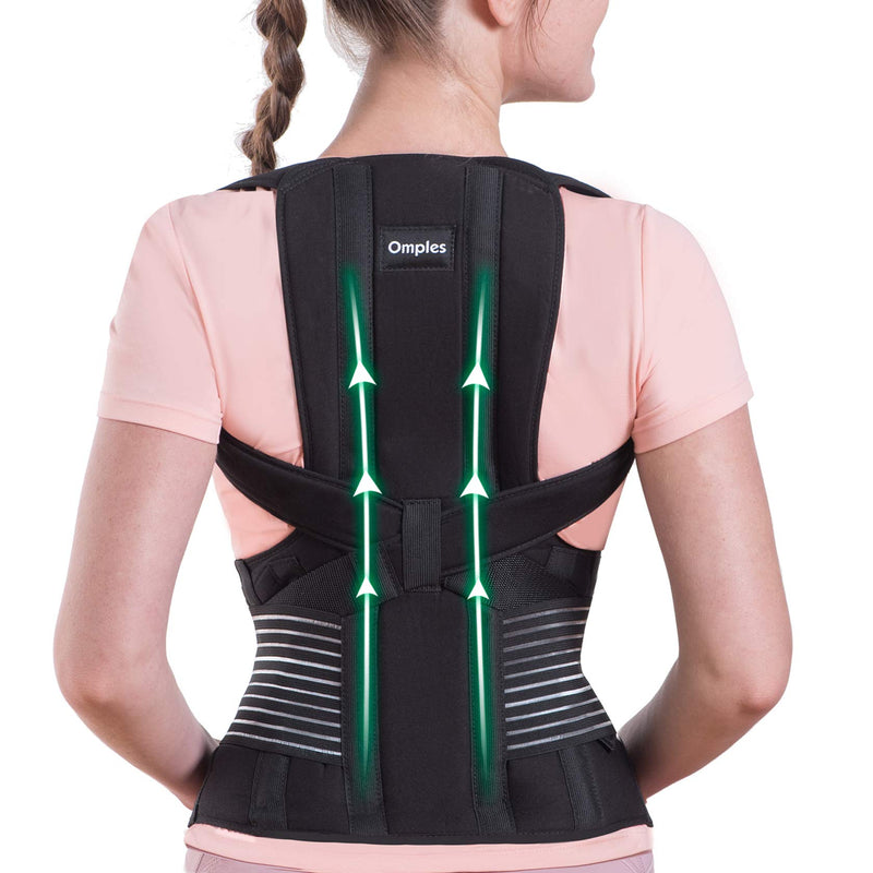 [Australia] - Omples Posture Corrector for Women and Men Back Brace Straightener Shoulder Upright Support Trainer for Body Correction and Neck Pain Relief, Large (waist 39-41 inch), Patent Pending Large (Pack of 1) 