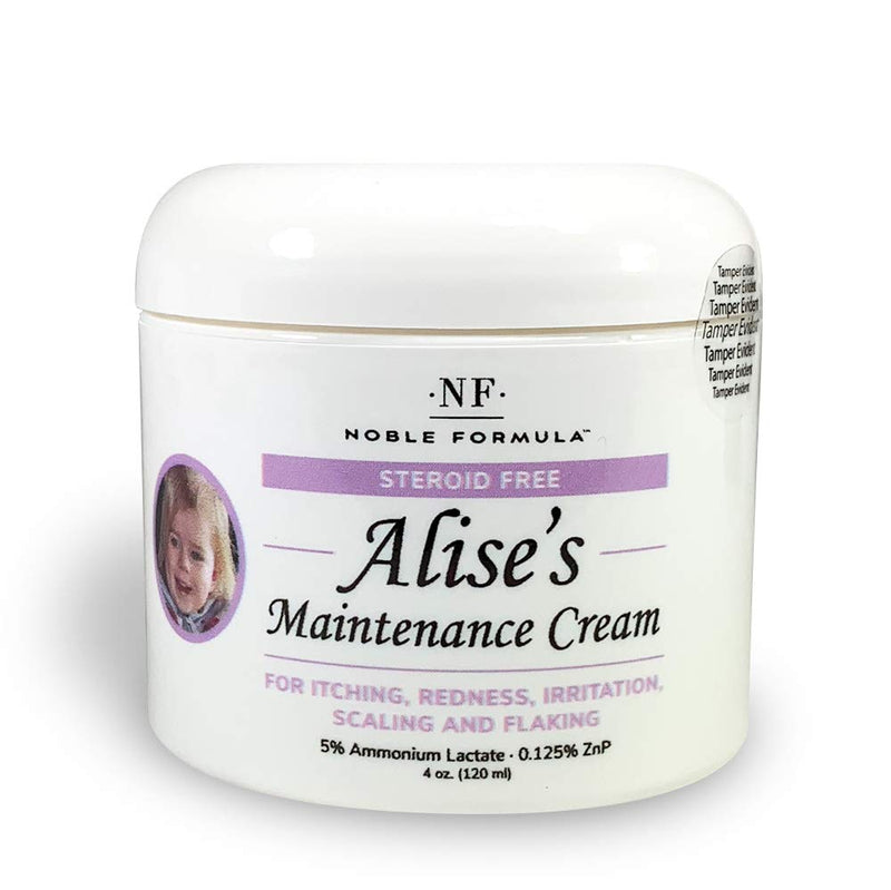 [Australia] - Noble Formula, Alise's Maintenance Cream, Steroid Free with 5% Ammonium Lactate, 0.125% Pyrithione Zinc (ZnP), Moisturizing Cream, 4 oz 
