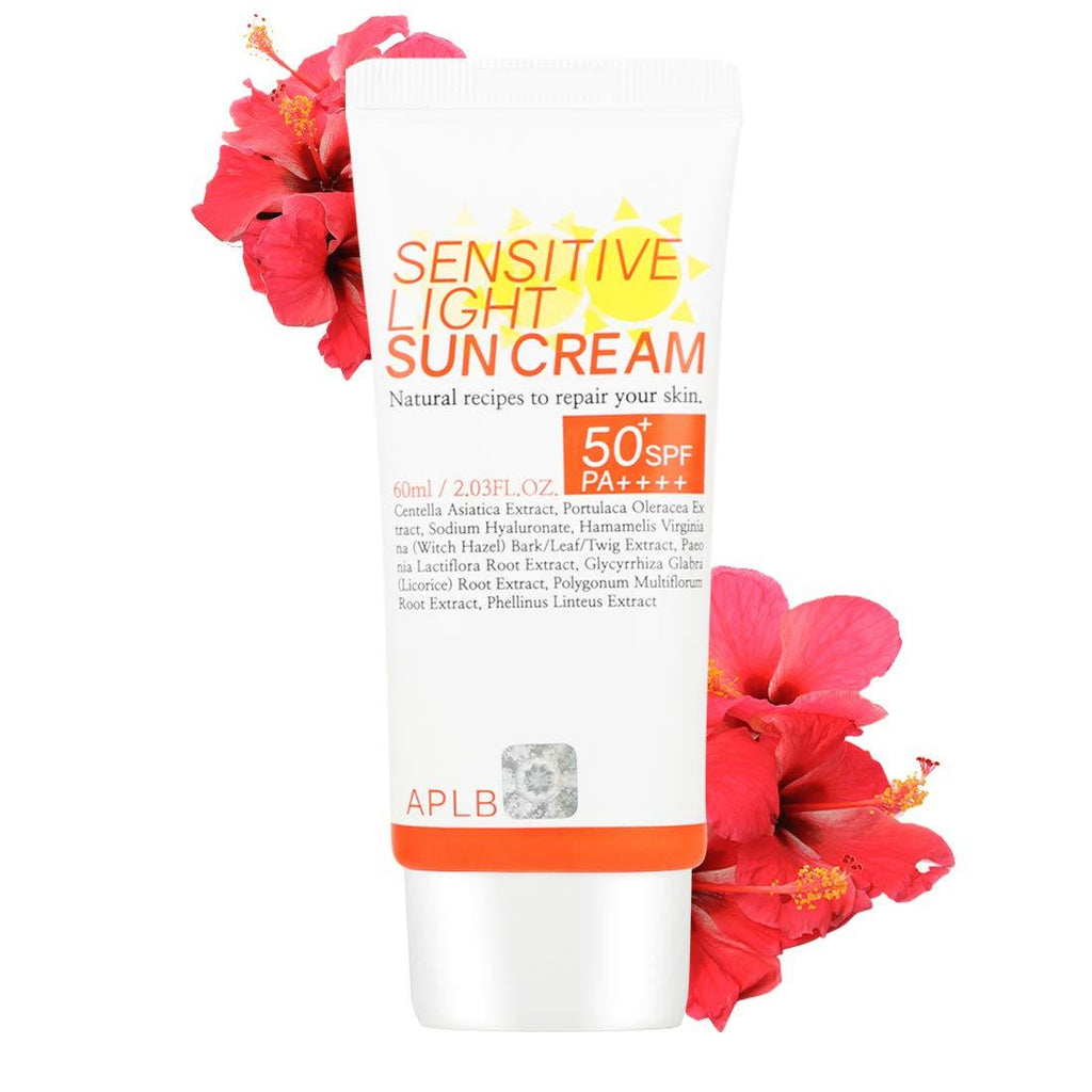 [Australia] - APLB Sensitive Light Sunscreen SPF 50+/PA++++ 2.03 fl. Oz (60ml) | Korean Skin Care, Sun Cream, Moisturizing Facial Sunscreen, Calming Soothing Cream | 