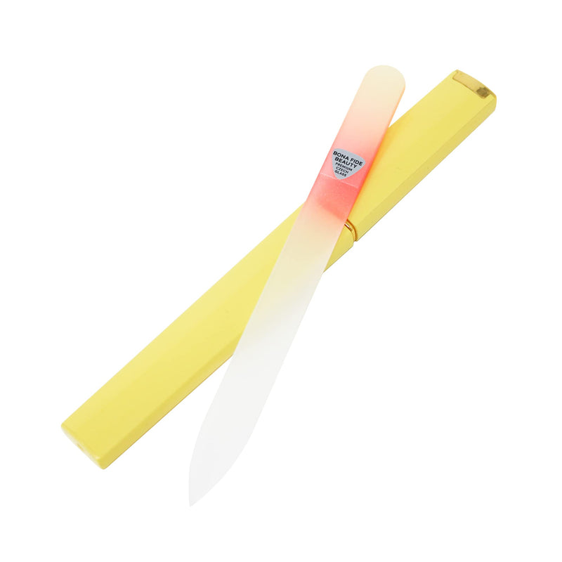 [Australia] - Premium Czech Glass Nail File by Bona Fide Beauty - Birthday Gifts for Women - Crystal Nail File Yelloworange 