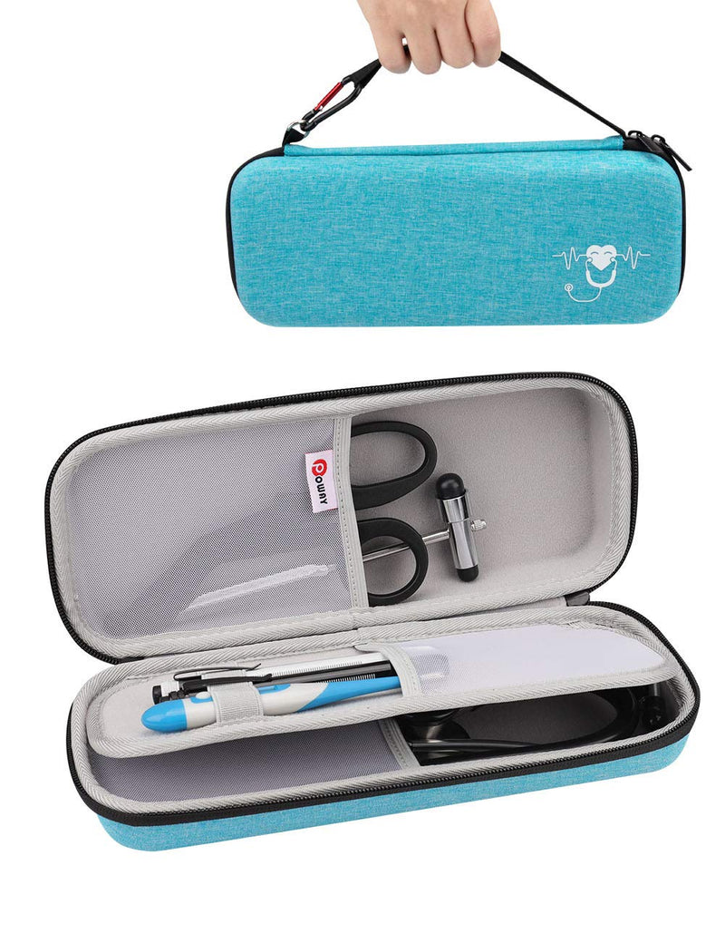 [Australia] - Opoway Stethoscope Carrying Case, Stethoscope Travel Case for 3M Littmann Classic III, Cardiology IV Diagnostic, MDF Acoustica Stethoscopes - Extra Room for Nurse Accessories (Turquoise) Turquoise 
