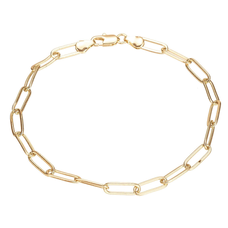 [Australia] - 14K Gold Filled Paperclip Chain Anklet for Women and Teen Girls, Oval Chain Link Ankle Bracelet 9 10 11 inches, plus size anklet 9.0 Inches 