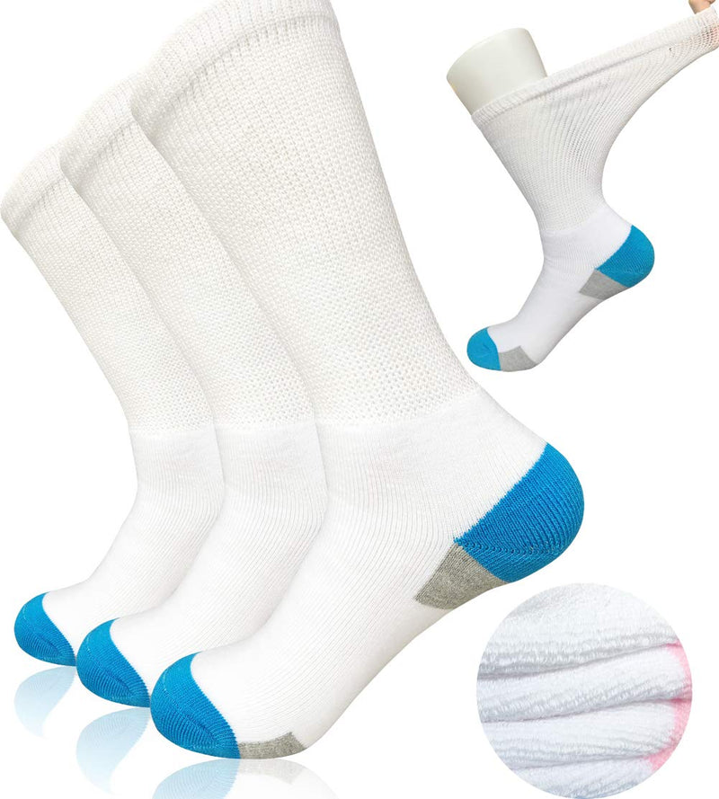 [Australia] - Diabetic Socks Non-Binding Crew Wide Top for Neuropathy Edema Swollen Thick Ankle Bariatric Lymphedema Slipper Sox 
