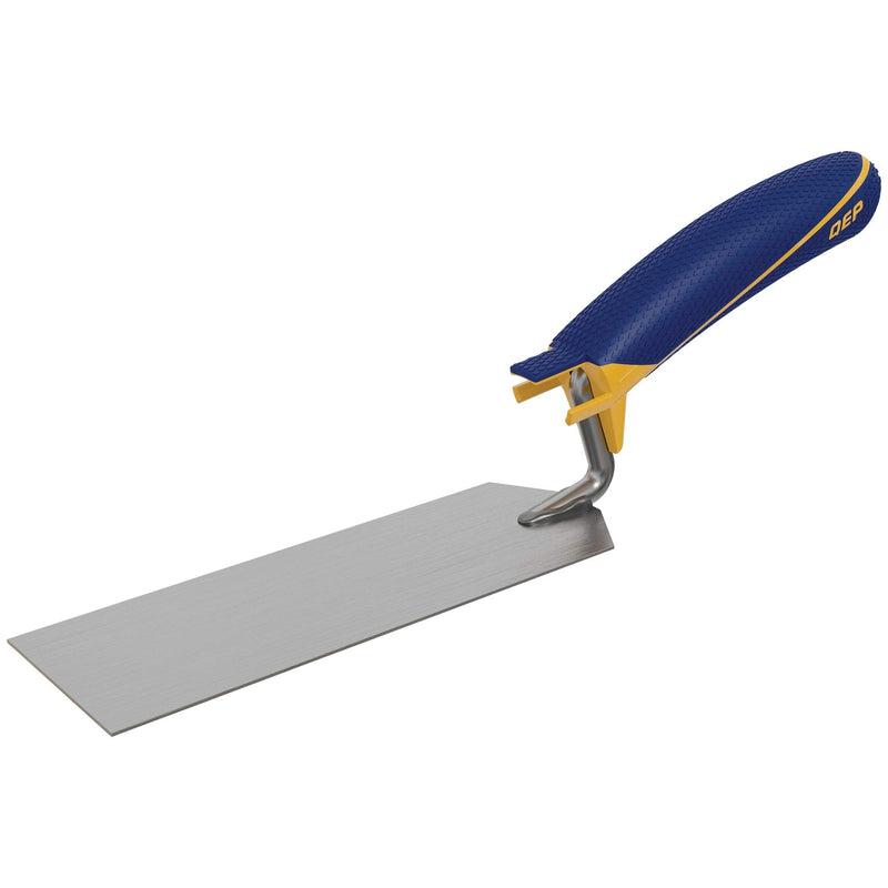 [Australia] - QEP 6 in. x 2 in. Comfort Grip Flat Margin Flooring Trowel with Bucket Hook, Silver (42112) 