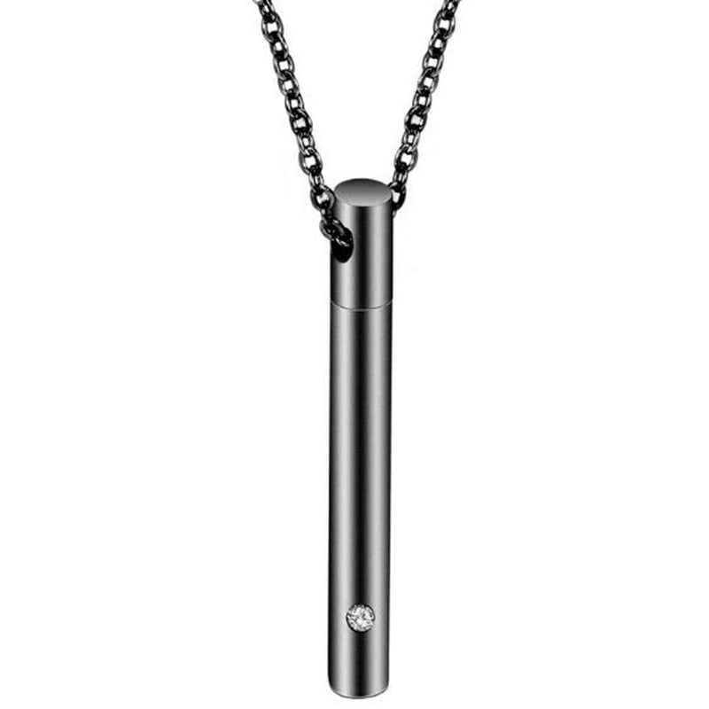 [Australia] - Jude Jewelers Stainless Steel Memorial Cremation Ashes Urn Holder Keepsake Loved Ones Pendant Necklace Black 