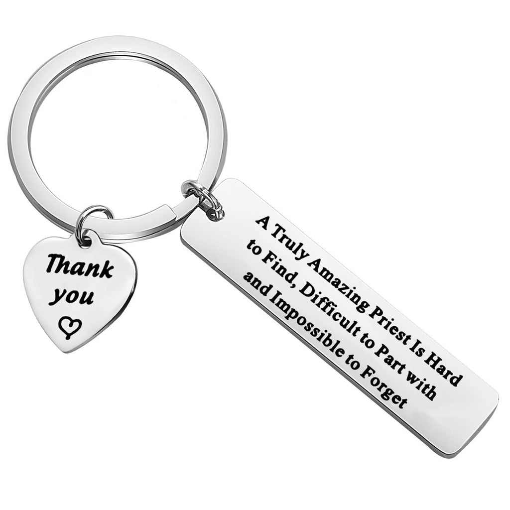 [Australia] - LQRI Catholic Priest Gift Priest Appreciation Gift A Truly Amazing Priest is Hard to Find and Impossible to Forget Keychain Gift for Priest Leaving Retirement Gift k-amazing priest 