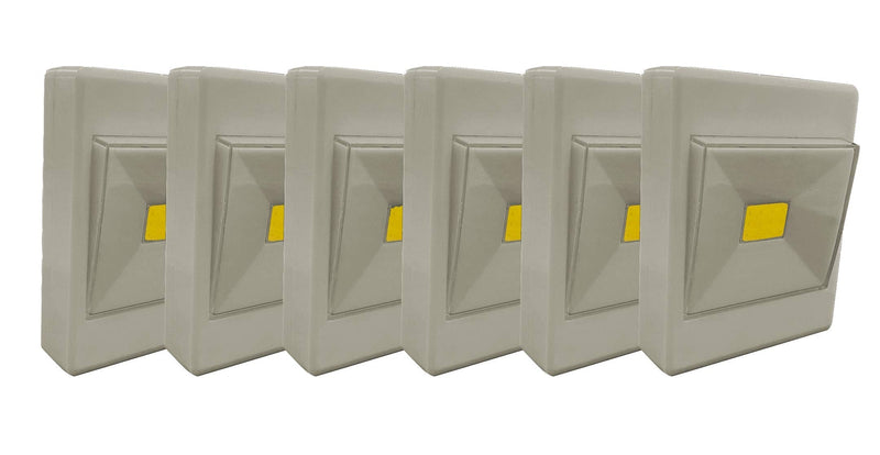 [Australia] - Nightlighter NLTL6G Battery Powered LED Touch Light, Grey, Pack of 6 – Adhesive Pads and Screw Included – Ultra-Bright for Small Spaces Gray 