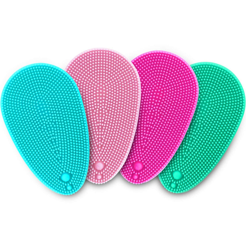 [Australia] - MARY LAVENDER Silicone Face Scrubber Soft Facial Cleansing Brush Blackhead Srubber Cleanser Brush for Exfoliating Massage Face for All Skin Types(4 pack) 
