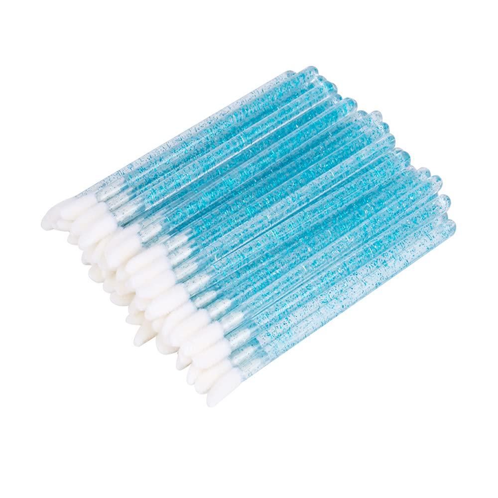 [Australia] - 300 PCS Lip Brushes Disposable Lip Gloss Wands Lipstick Applicator Makeup Tool, Crystal Blue Handle 