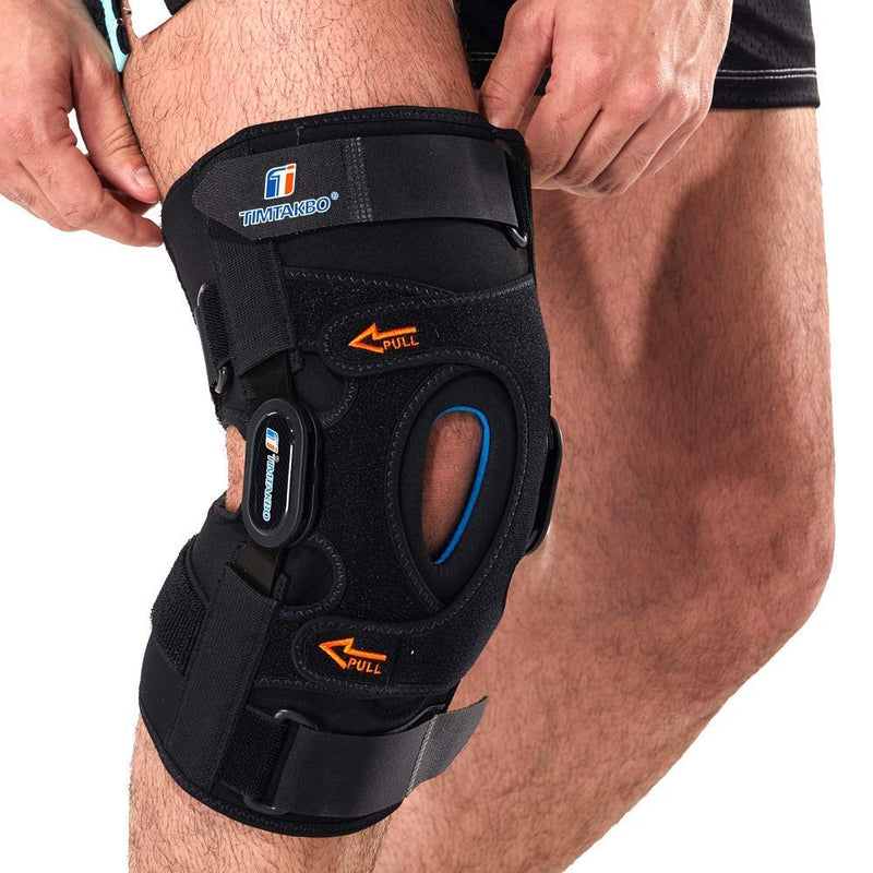 [Australia] - Hinged Knee Brace for Knee Pain Relieve,GEL Patella Support with Removable Dual Side Stabilizers,Knee Support for Meniscus Tear,Relieves ACL,Arthritis( M ) Black M fit Upper 18.5-20"/Lower 15-16.5" 
