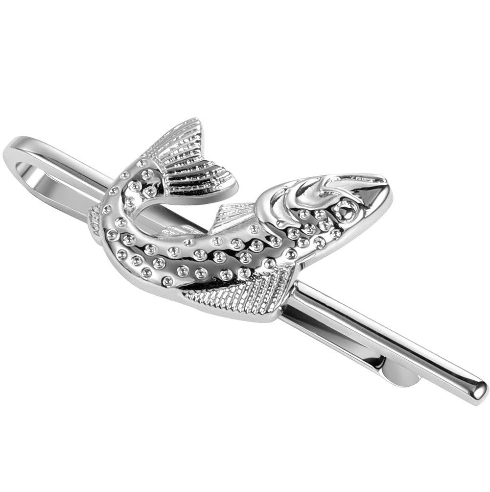 [Australia] - HAWSON 2 inch Tie Clip for Men Novelty Tie Bar Skinny Tie Clips for Necktie Daily Life with Gift Box-Shrimp,Carp,Goldfish,Frog,Lobster,Swordfish Carp/2 inch 