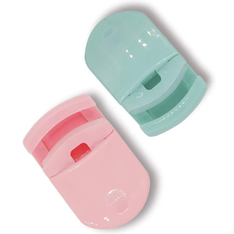 [Australia] - 2 Pieces Mini Eyelash Curlers Portable Lash Curlers Travel Plastic Eyelash Curlers Eyelash Curlers With Replacement Pads Fits All Eye Shapes No Pinching Or Pulling(Pink, Green) 