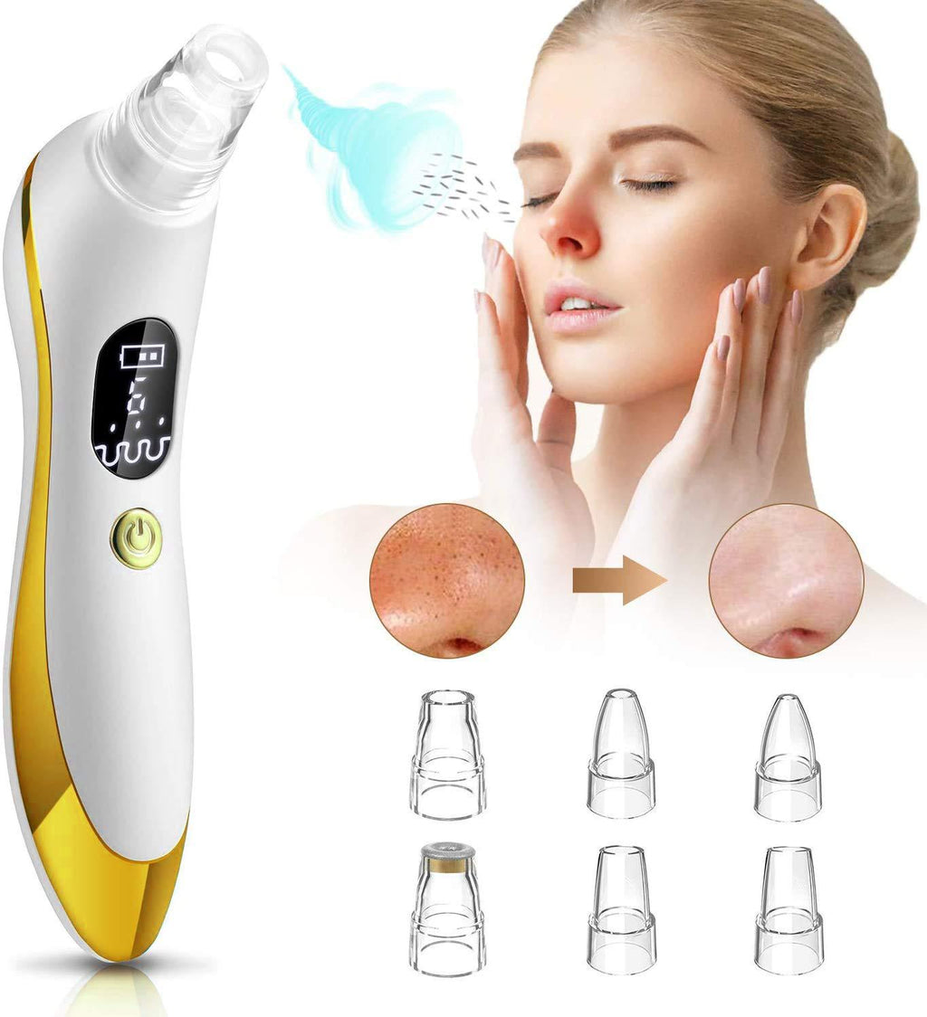 [Australia] - Blackhead Remover Vacuum, WOSUK 2020 Newest Pore Cleaner Rechargeable 6 Levels Strong Suction Pore Vacuum and 6 Replacement Probes Electric Blackhead Comedone Extractor Acne Removal Tool For Nose Face 
