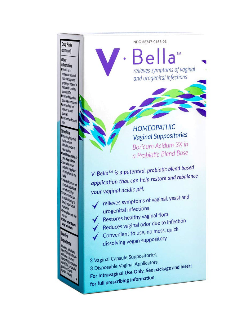[Australia] - V-Bella Boric Acid + Probiotic Based Vaginal Suppositories- a More Natural Way to Refresh, Balance & Relieve Symptoms of Yeast, Bacterial (BV) & Urogenital infections, Discharge, Itchiness & Odor 