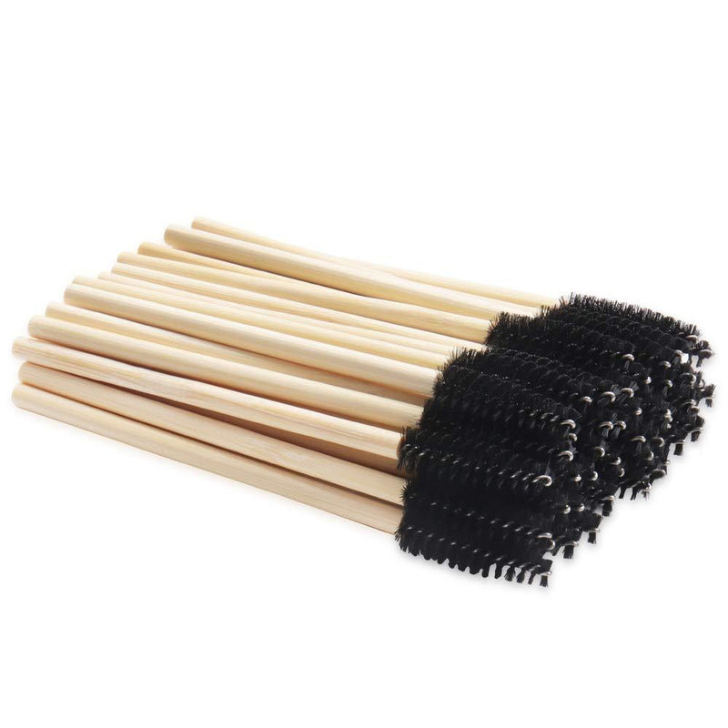 [Australia] - MyAoKuE-UP 100 Pack Bamboo Handle Mascara Wands Disposable Eyelash Brushes Eco-friendly Lash Extension Tool, Black 