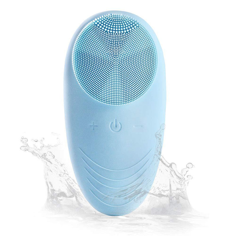 [Australia] - Silicone Facial Cleansing Brush, 5 Modes Sonic Face Cleansing Brush, Rechargeable and Waterproof Face Cleaning Brush, Face Brush for Exfoliating and Massaging, Blue 