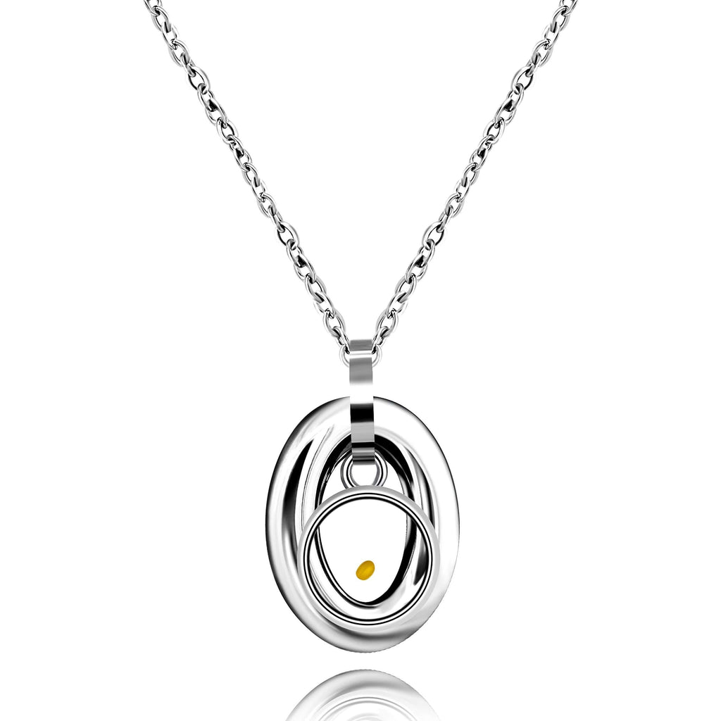 [Australia] - Uloveido Gold Plated Titanium Oval Pendant Necklace for Women, Mustard Seed Christian Chocker Necklace Jewelry Y691 White-Round 