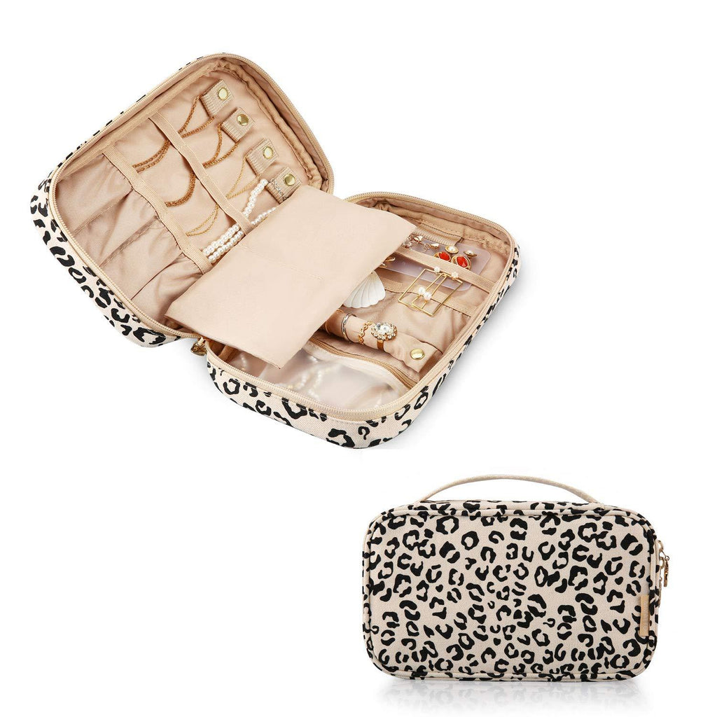 [Australia] - MIZATTO Travel Jewelry Organizer Case Portable Jewelry Storage Bag for Necklaces, Earrings, Rings and Bracelets Leopard 