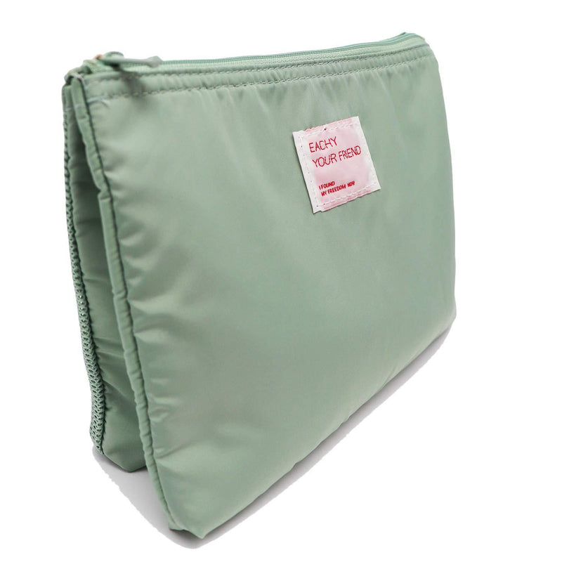 [Australia] - Portable Makeup Pouch Bag with Zipper for Toiletries and Comsetic Tools, Green 