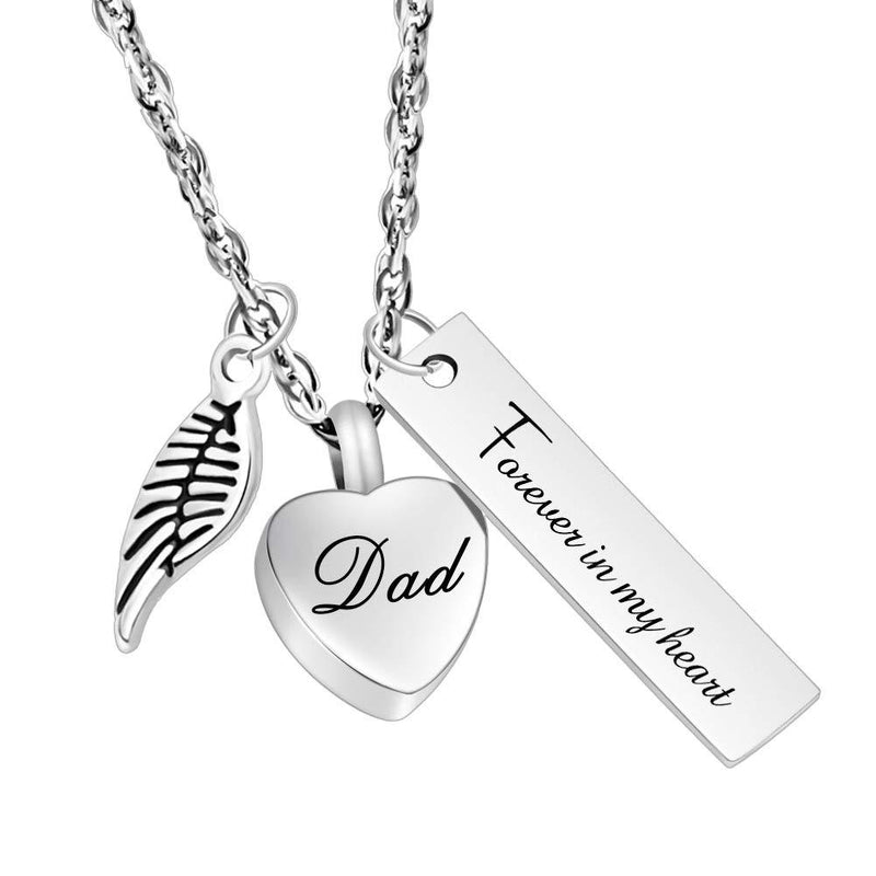 [Australia] - Dletay Urn Necklace for Ashes Cremation Jewelry for Ashes Memorial Ashes Keepsakes Jewelry-Forever in My Heart Dad 