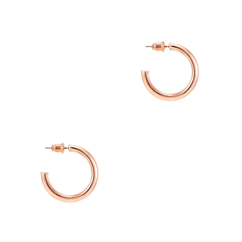 [Australia] - PAVOI 14K Gold Plated Hoop Earrings For Women | 2mm Thick Infinity Gold Hoops Women Earrings | Gold Plated Loop Earrings For Women | Lightweight Hoop Earrings Set For Girls 20.0 Millimeters Rose Gold 