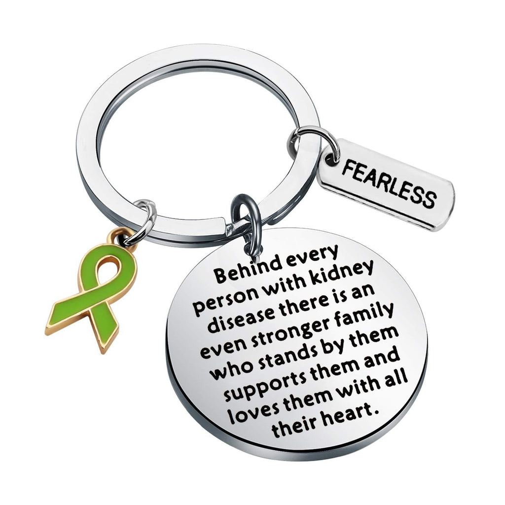 [Australia] - WSNANG Kidney Disease Awareness Jewelry Behind Every Person with Kidney Disease There is Stronger Family Supports Them Keychain Kidney Disease Fighter Gift Kidney Disease Keychain 