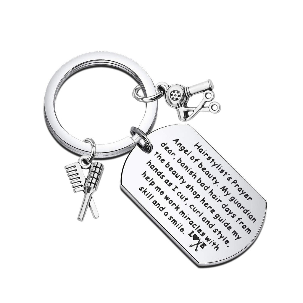 [Australia] - FUSTMW Hairstylists Gifts Hair Stylist Prayer Keychain Cosmetology Graduation Gifts Salon Owner Gifts Barber Jewelry Hairdresser Gifts hairstylist prayer keychain 