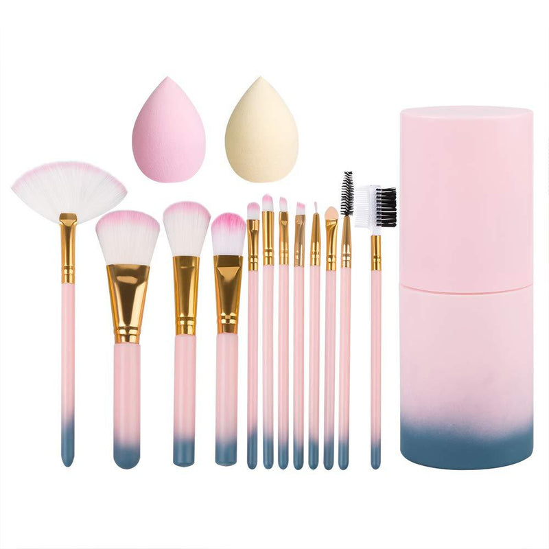 [Australia] - Makeup Brush Sets,Sonku 12 Pcs Makeup Brushes Kit for Foundation Blush Eyeshadow Eyebrow Eyeliner with 4 Pcs Makeup Sponge 