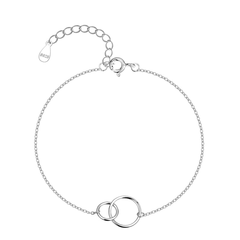 [Australia] - 925 Sterling Silver Ankle Bracelet Multilayer Anklets for Women Satellite, Star, Cross, Circle, Butterfly, Teardrop, Oval Disk Layered Anklet Beach Jewelry 2 circle 