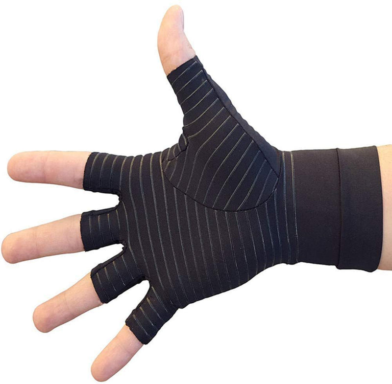 [Australia] - Copper Arthritis Gloves, Compression Gloves for Hands and Fingers Rehabilitation, Arthritis Gloves for Women Men Relief Hand Pain of Arthritis, Swelling, Carpal Tunnel - Size Large Large (1 Pair) 