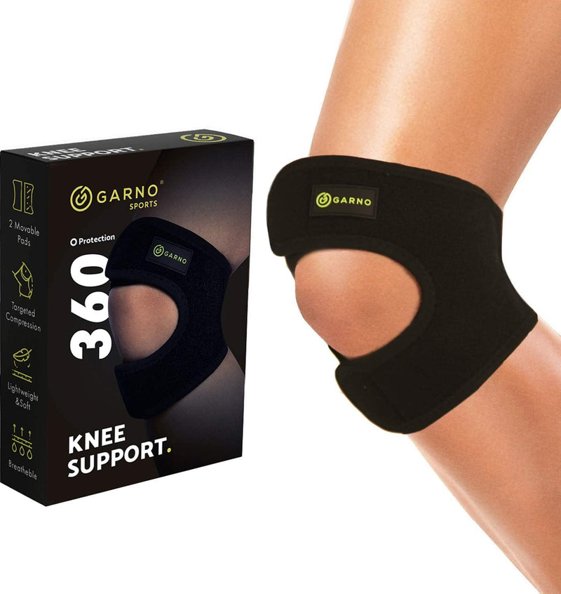 [Australia] - GARNO Knee Brace for Pain Relief by Meniscus Tear, MCL, Arthritis, ACL, Osgood Schlatter, Compression Patellar Tendon Support Strap for Working Out, Running, Weightlifting; Men, Women; (Large Size) Large (Pack of 1) 