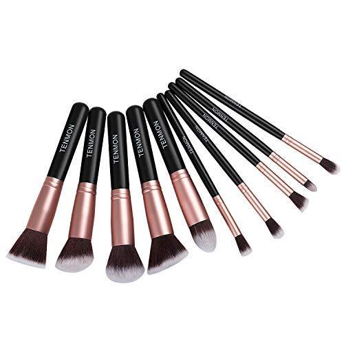 [Australia] - Tenmon 10 pcs Makeup Brush Set Professional Face Eye Shadow Eyeliner Foundation Blush Lip Makeup Brushes Powder Liquid Cream Cosmetic Brush 