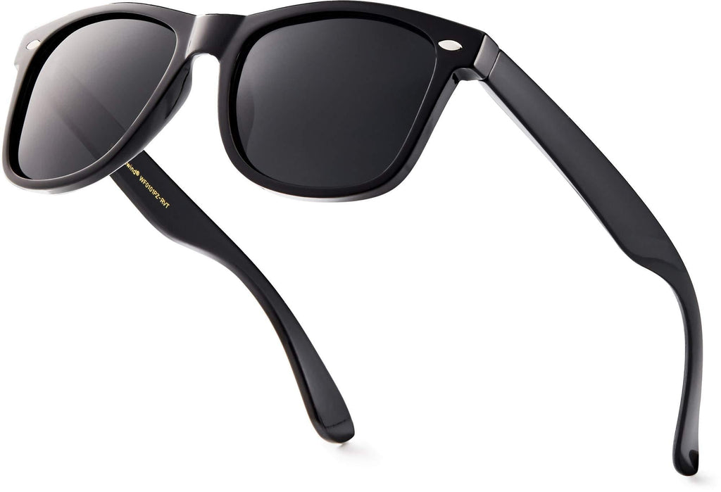 [Australia] - Retro Rewind Polarized Sunglasses for Men and Women - UV Protection Classic Sun Glasses Gloss Black | Smoke 