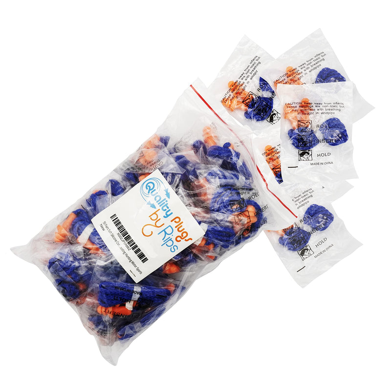 [Australia] - 50 Pair Individually Wrapped Non Toxic Soft Silicone Ear Plugs Corded Reusable Hearing Protection Rubber Earplugs for Sleeping, Music, Shooting, Construction Work, Sports 50 Pair (Pack of 1) 