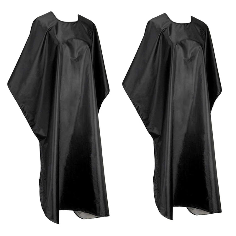 [Australia] - Mxcudu Hair Cutting Cape Hair Coloring Cloak Dye Beard Apron Waterproof Hairdressing Smock Cloth Cover Barbers Cape Black (2Pack) (Black) 