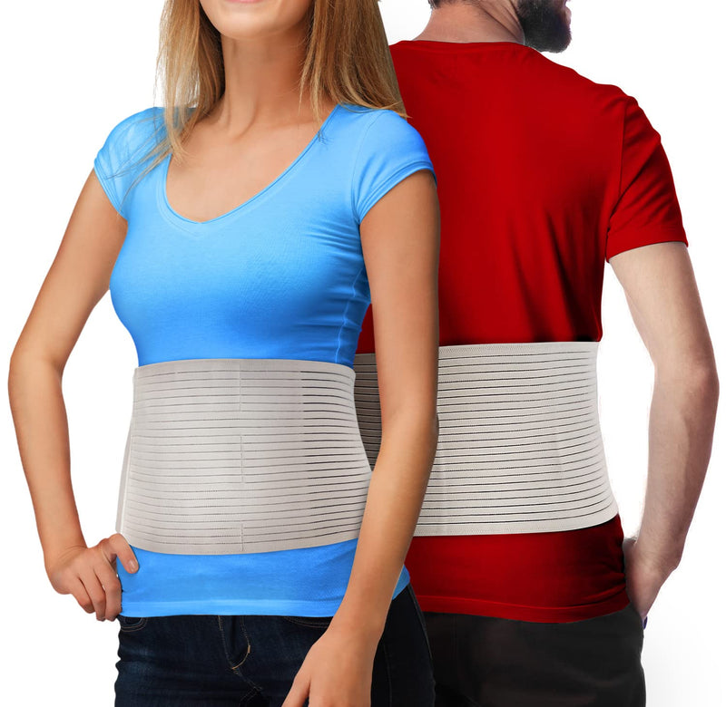 [Australia] - Hernia Belt for Men and Women – Beige Abdominal Binder Belly Band For Umbilical Hernias & Navel Belly Button Hernias With Compression Pad For Hernia Support and Stomach Hernia Brace Pain Relief (L/XL) Large/X-Large (Pack of 1) 