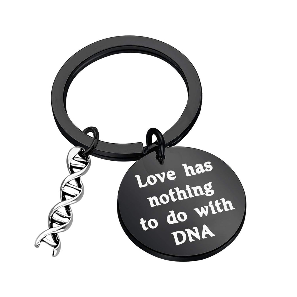 [Australia] - Zuo Bao Step Parent Jewelry for Step Children Love Has Nothing to Do with DNA Daughter/Mother in Law Keychain Birthday Keyring Gift for Stepmom,Stepdad,Stepson,Stepdaughter DNA K-Black 