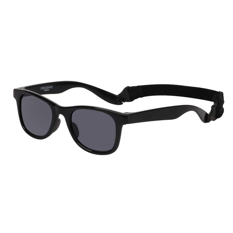 [Australia] - COCOSAND Kids Boys Girls Toddler Sunglasses with strap TPE Flexible Frame UV400 Protection Age 2-6 Black 