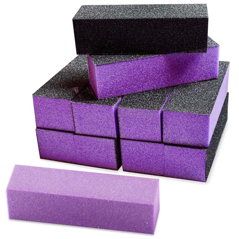 [Australia] - Karlash 10 Pcs Purple Black Nail Buffer Sanding Block Polisher Buffing File Nail Art Manicure Pedicure File (Purple) 