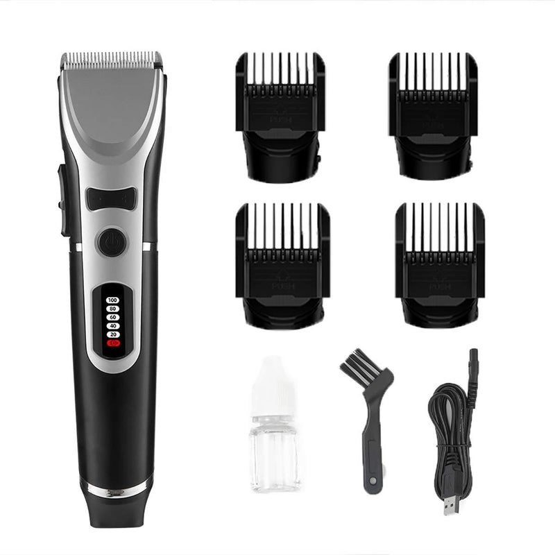 [Australia] - Mens Hair Clippers for Men Professional Cordless Haircut Kit Set Quiet Hair Trimmers Rechargeable Body Hair Removal Mustache Trimmer Hair Cutting Groomer Kit Precision Trimmer USB Black 