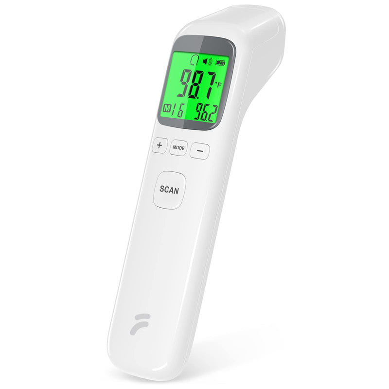 [Australia] - Thermometer for Adults and Kids, No-Touch Forehead Thermometer with Object Mode Function,Fever Alert and 32 Set Memory Recall,Instant Accurate Reading Digital Baby Thermometer for Fever White 
