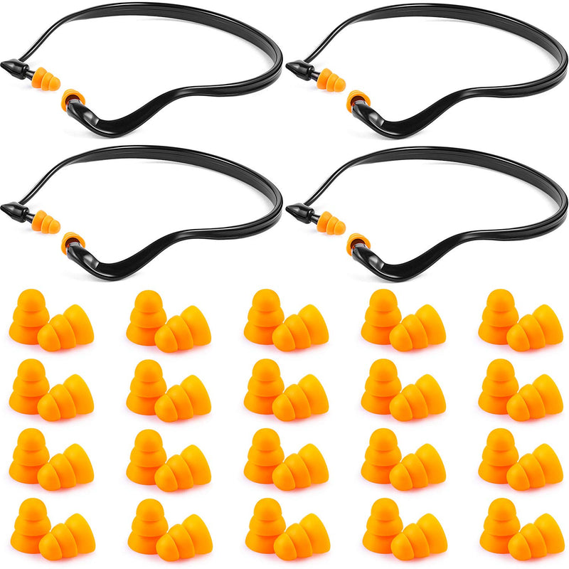 [Australia] - Banded Ear Plugs Hearing Bands Silicone Band Earplugs and Replacement Ear Buds Shooting Ear Plugs for Noise, Sleeping, Studying and Construction (48) 48 