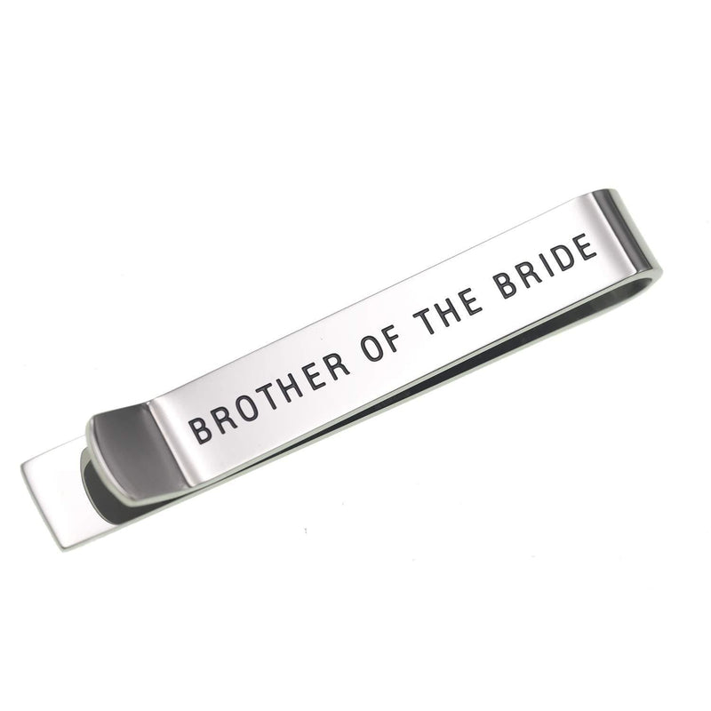 [Australia] - LParkin Wedding Gifts Brother Gifts Brother of The Bride Man of Honor Groomsman Tie Clip Stainless Steel Polished Finish 2 Inches by 3/8 Inch 