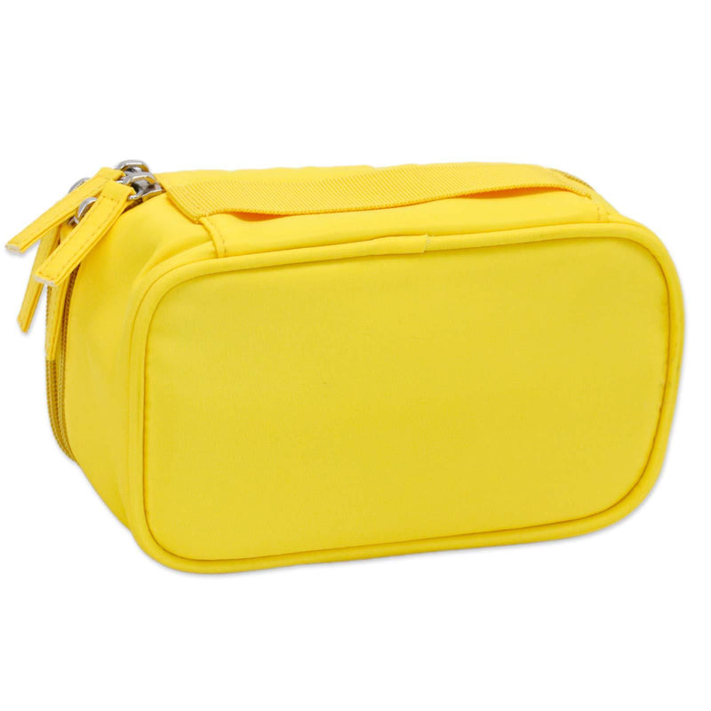 [Australia] - M-choice Mini Makeup bag Travel Small Cosmetic Bag Beauty Case with Adjustable Dividers Gift for Women (Yellow) Yellow 