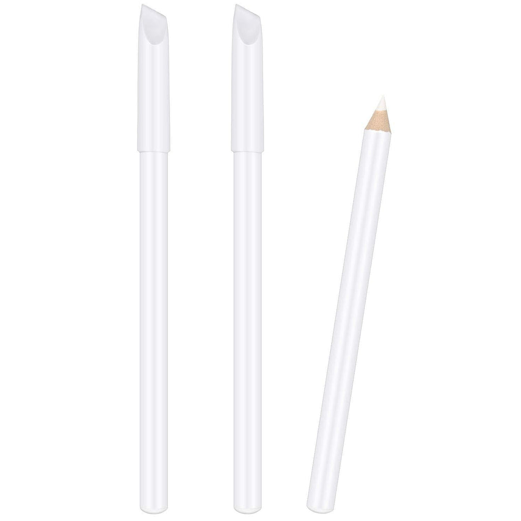 [Australia] - 3 Pieces White Nail Pencil 2-in-1 Nail Whitening Pencils French Nail Art Pencils with Cuticle Pusher for DIY Nail Art Manicure Supplies 
