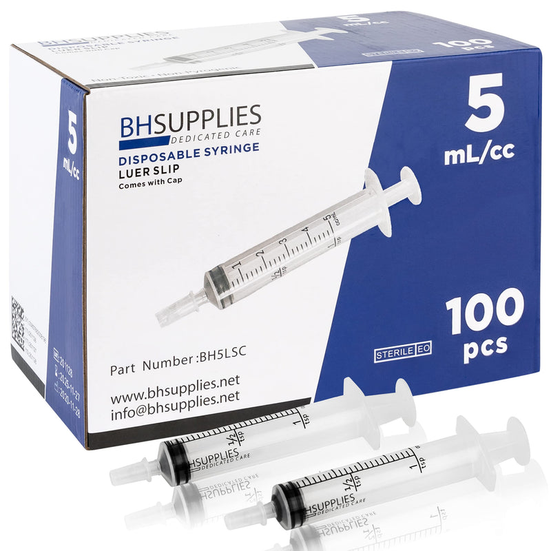 [Australia] - 5ml Oral Dispenser Syringe with Cover, BH SUPPLIES - Individually Sealed - 100 Syringes 
