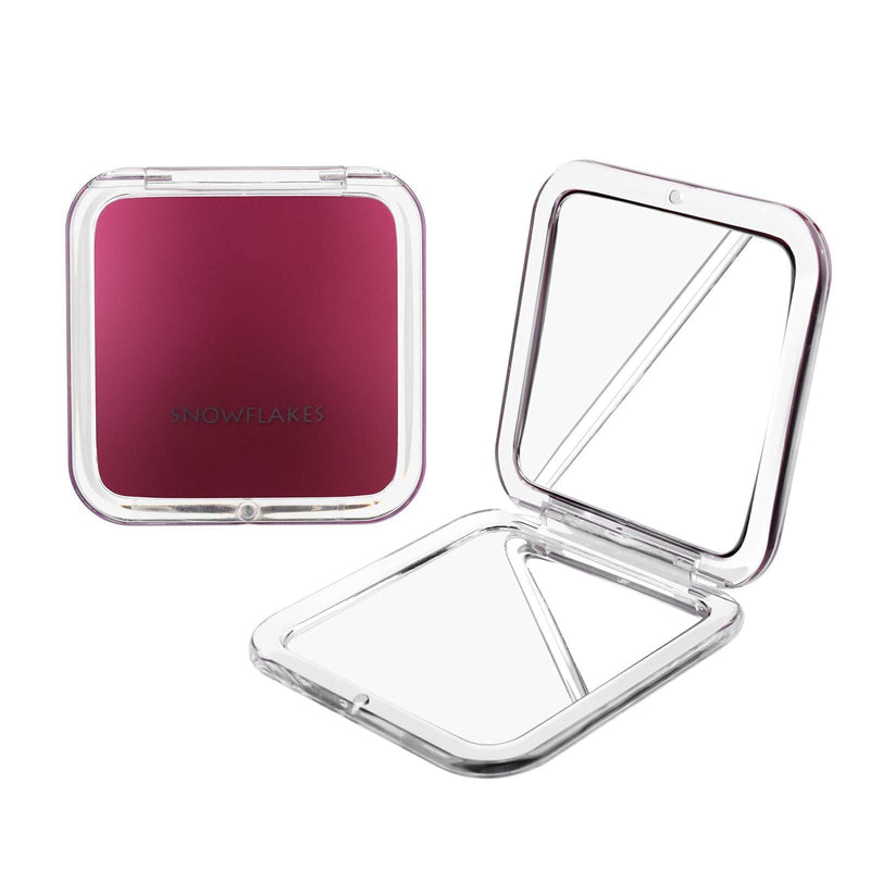 [Australia] - Magnifying Compact Mirror - Snowflakes Elegant Compact Pocket Mini Makeup Mirror Double Sided 1x/10x Magnification Cosmetic Mirrors Handheld Portable for Travel and Purses (Purple) Purple 