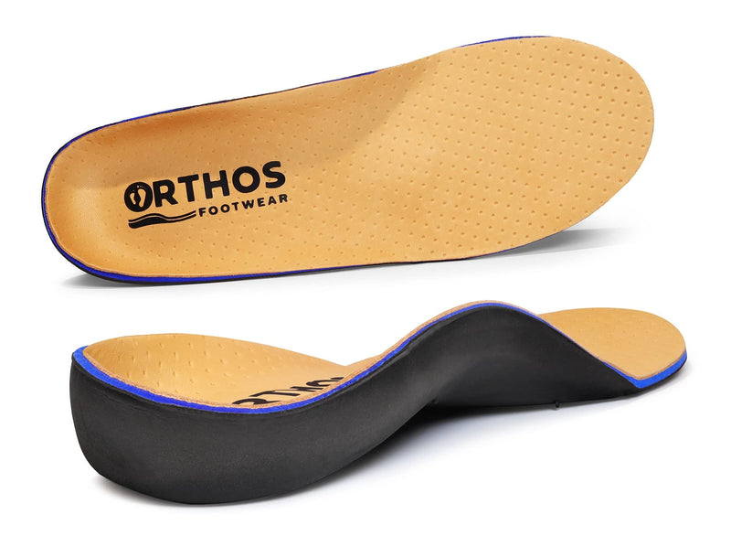 [Australia] - ORTHOS Orthotic Replacement Shoe Insoles - USA Made - Breathable Full Length Feet Insoles with Shock Absorption for Arch Support, Flat Feet, Heel Spurs, Plantar Fasciitis Leather Cover C - Women's 7-7.5 / Men's 5-5.5 